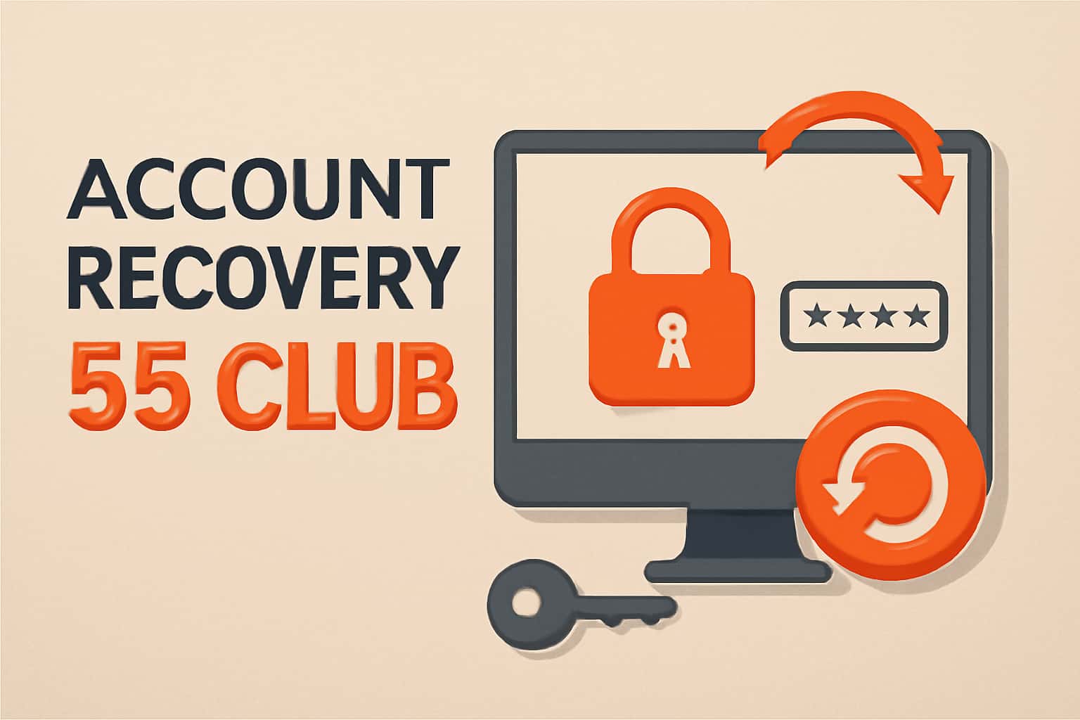 An informative visual representation of the 55 Club Account Recovery process.