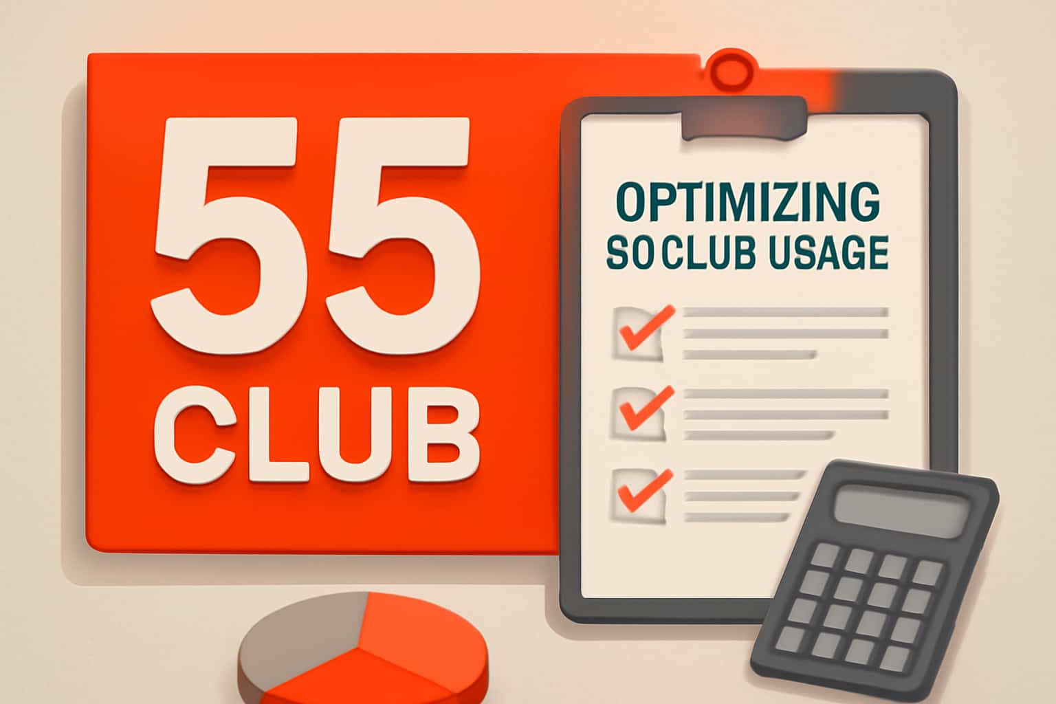 An informative graphic illustrating the concept of optimizing 55 Club usage.