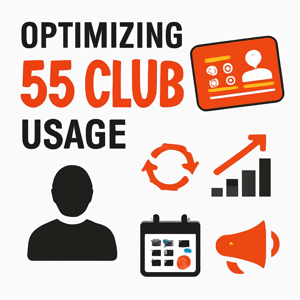 A diagram illustrating various features of the 55 Club.