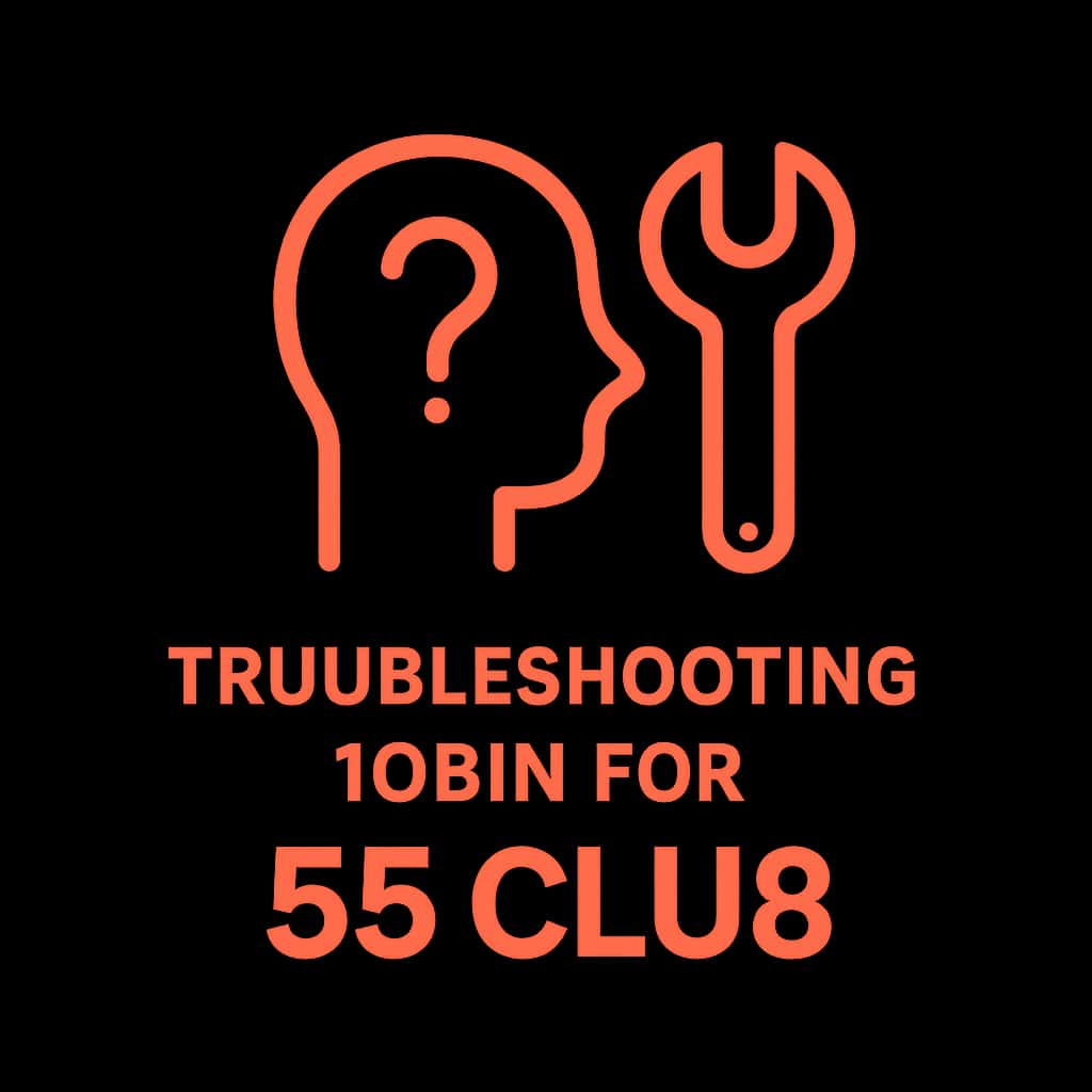 A badge representing 55 Club login troubleshooting.