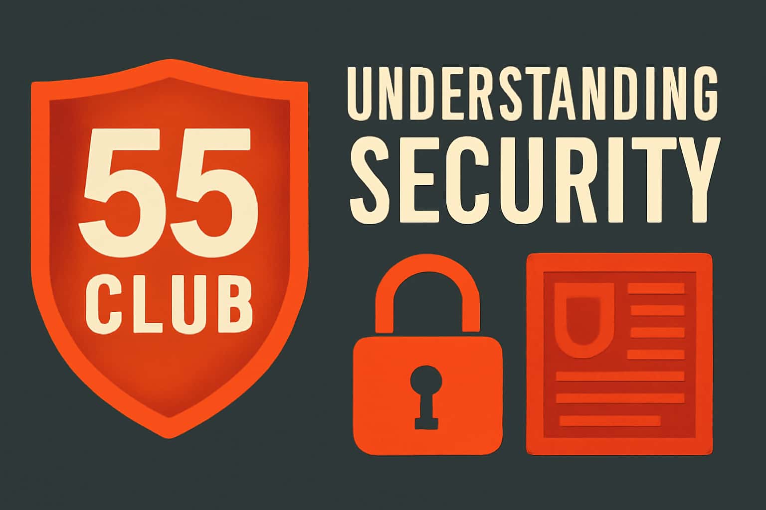An informative representation of 55 Club Security with a high-tech design.